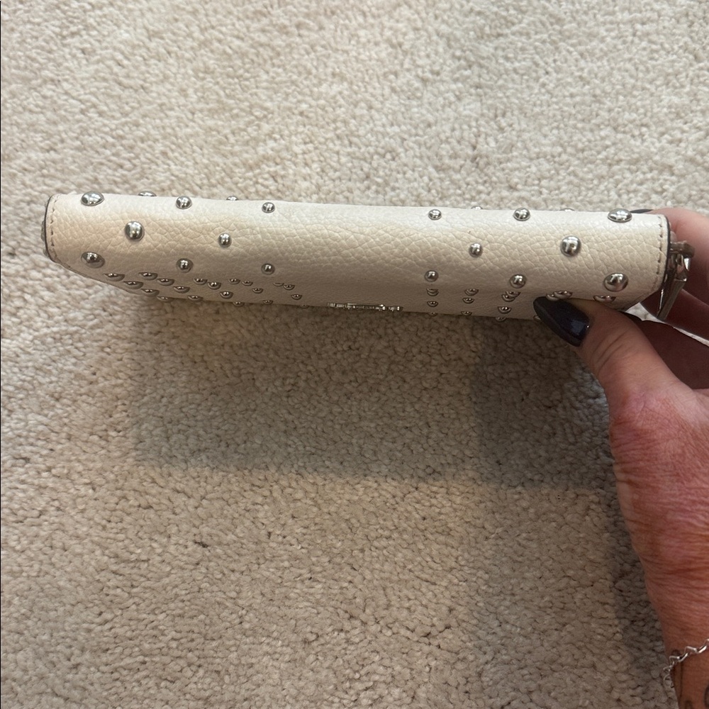 Coach Zippered Ivory Wallet with Metallic Accents - Picture 3 of 7